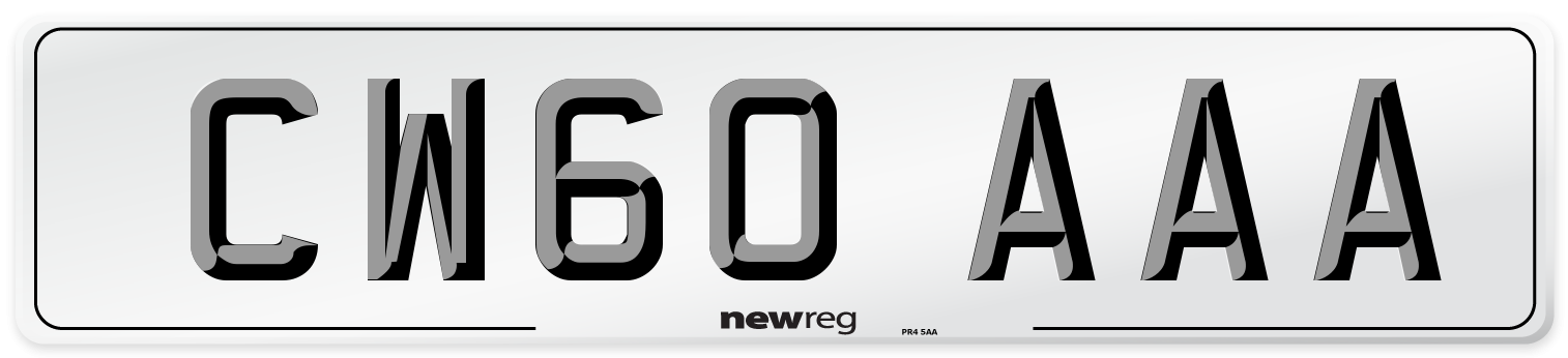 CW60 AAA Number Plate from New Reg